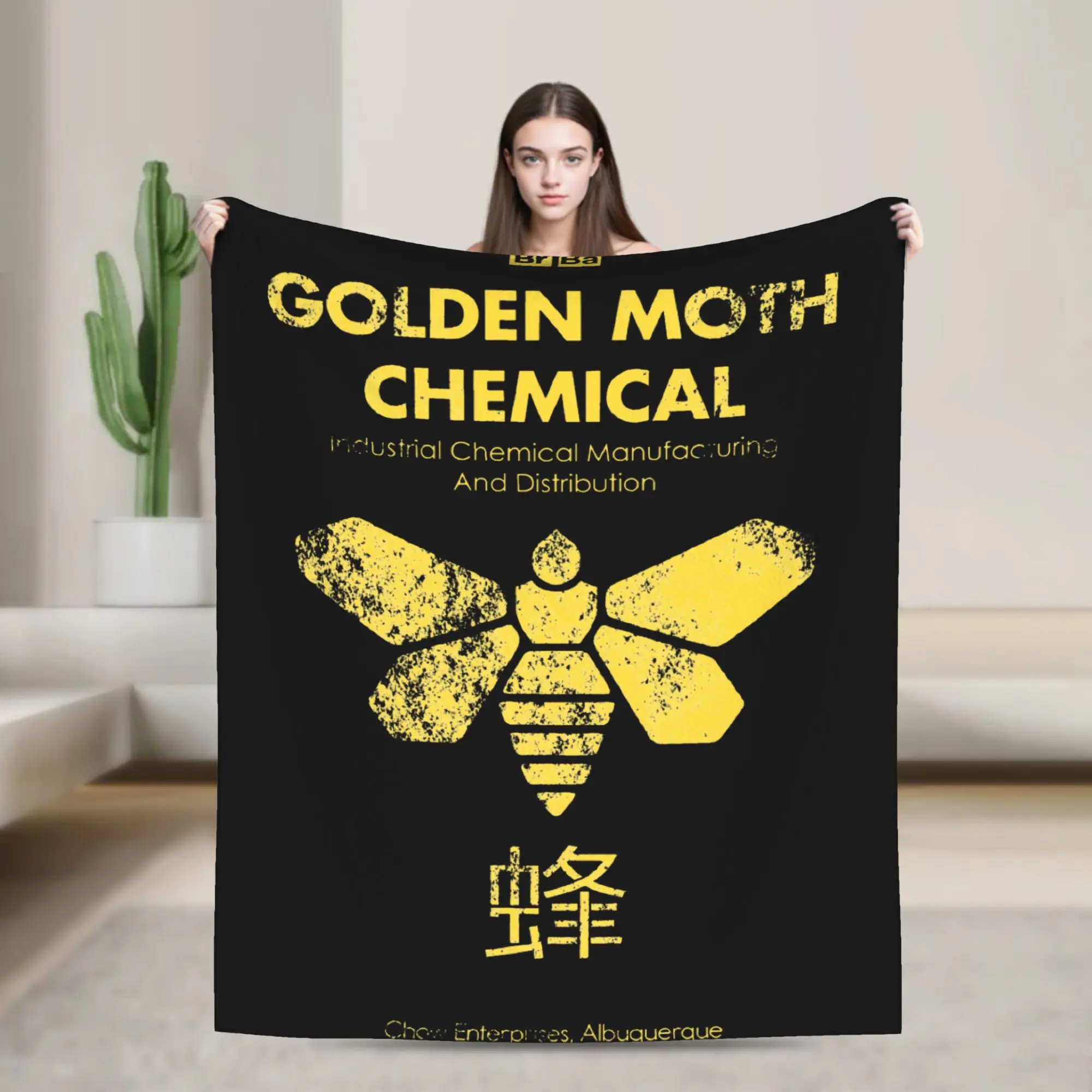 

Golden Moth Chemical Blankets Breaking Bad Flannel Funny Breathable Throw Blanket for Bedspread All Season
