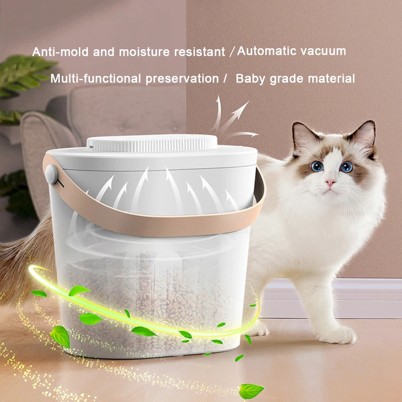 

12L Intelligent Vacuum Cat and Dog Food Storage Pets Foods Storage Barrel Moisture-proof Sealed Pet Supplies