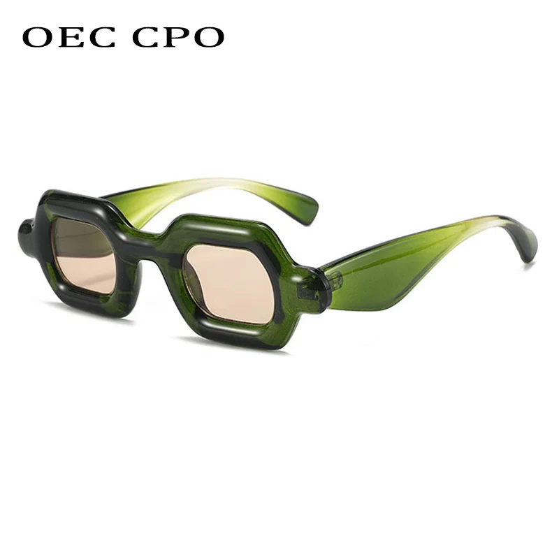 

OEC CPO новые квадратные солнцезащитные очки в стиле панк в толстой оправе, женские брендовые дизайнерские модные солнцезащитные очки, женские градиентные оттенки UV400, мужские очки