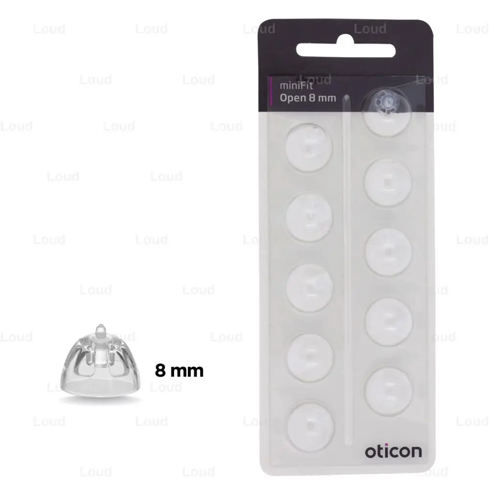 Cupole per apparecchi acustici per sostituzioni di apparecchi acustici Oticon minimfit Open cupole 8mm/10mm (aperto 6mm/8mm)