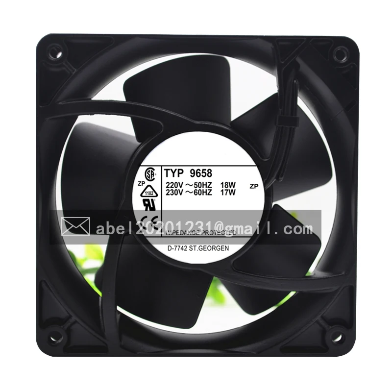 BRAND NEW TYP 9658 AC 220V/230V 18W/17W COOLING FAN 12038 12CM 120*120*38MM