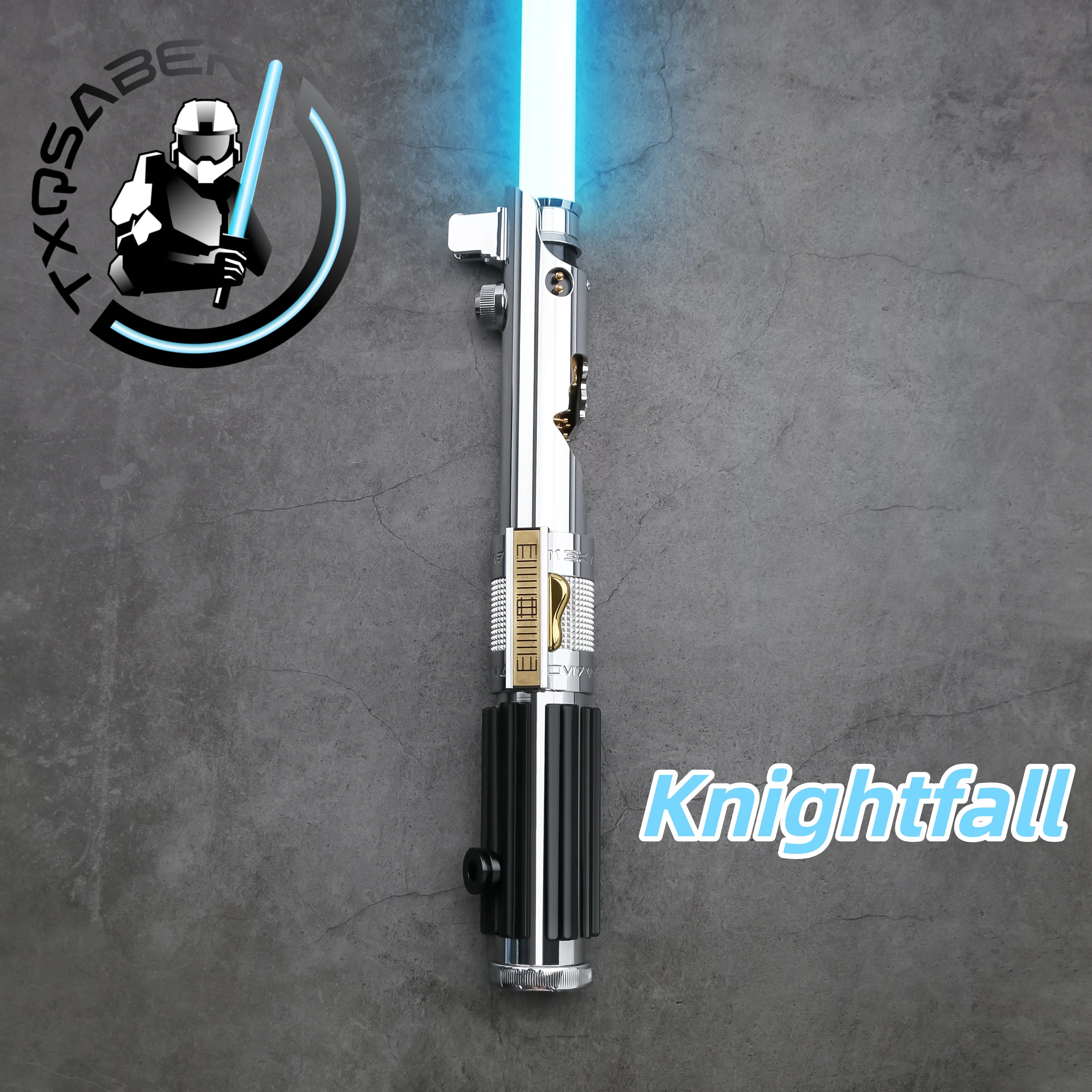 TXQSABER Knightfall Light Sword Smooth Swing RGB Color Change Metal Hilt FOC Flash On Clash Heavy Dueling Cosplay Gift Toy