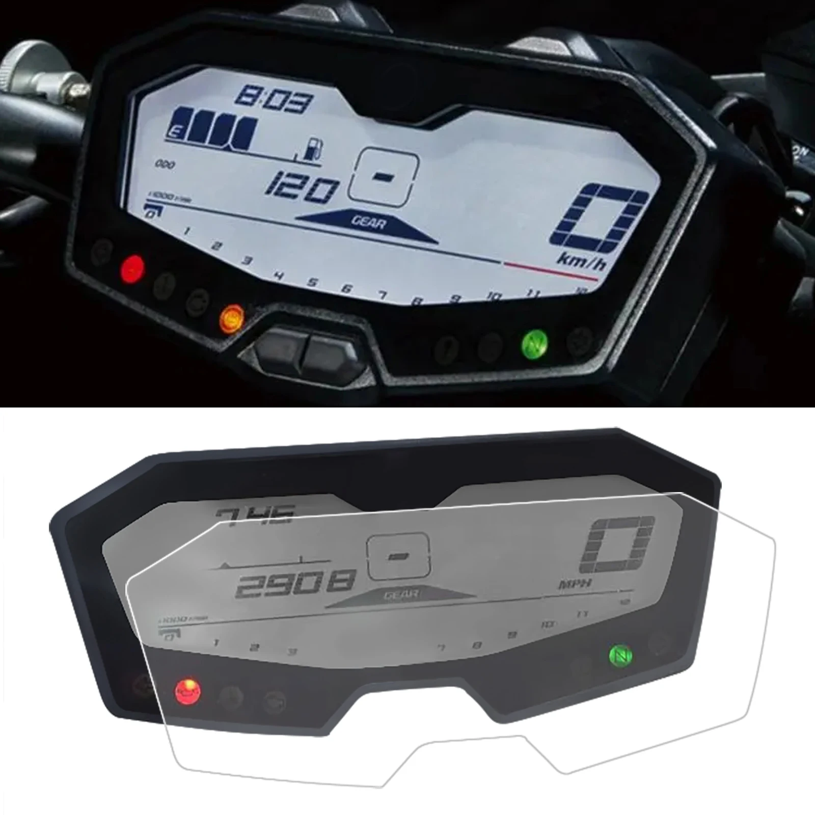 Película de proteção de tela para painel de instrumentos de motocicleta, painel protetor de tela para yamaha MT-07 mt07 FZ-07 fz07 14-20