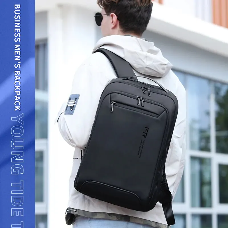 Fenruien Slim 15.6 Inch Laptop Backpack Multifunction Casual Business Men\'s Backpack USB Charge Fashion School Backpacks Unisex