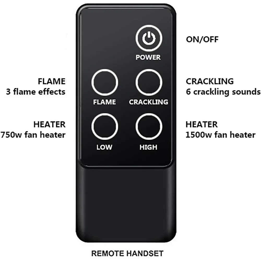 33 Inches, Edward Electric Fireplace Insert with Fire Crackling Sound, Weathered Concrete Interior, Remote Control, 750/1500W