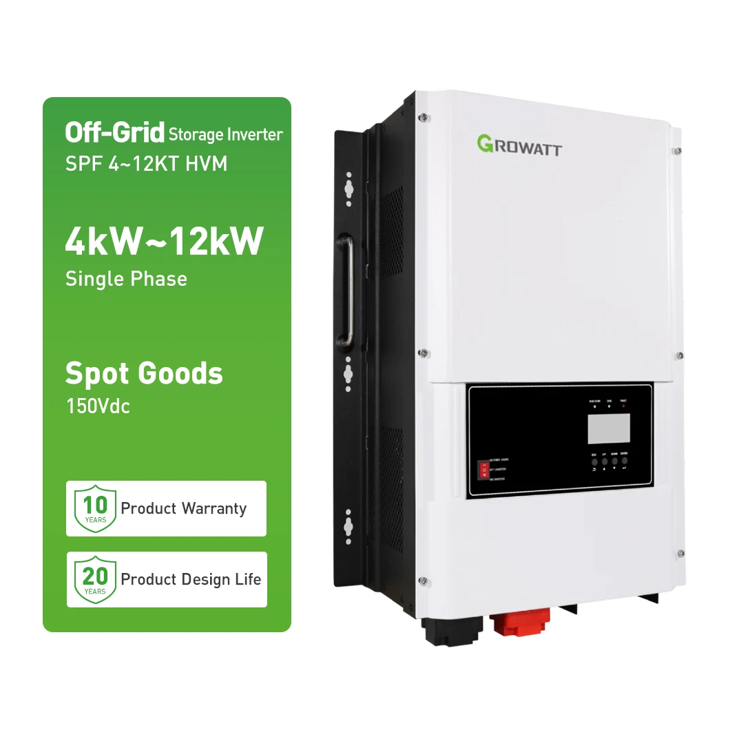 Growatt Inverter Max 6 Parallel SPF 4~12KT HVM 5kw 8kw 10kw 48vdc 220v Inverter Off Grid Solar Inverter For Solar Power System