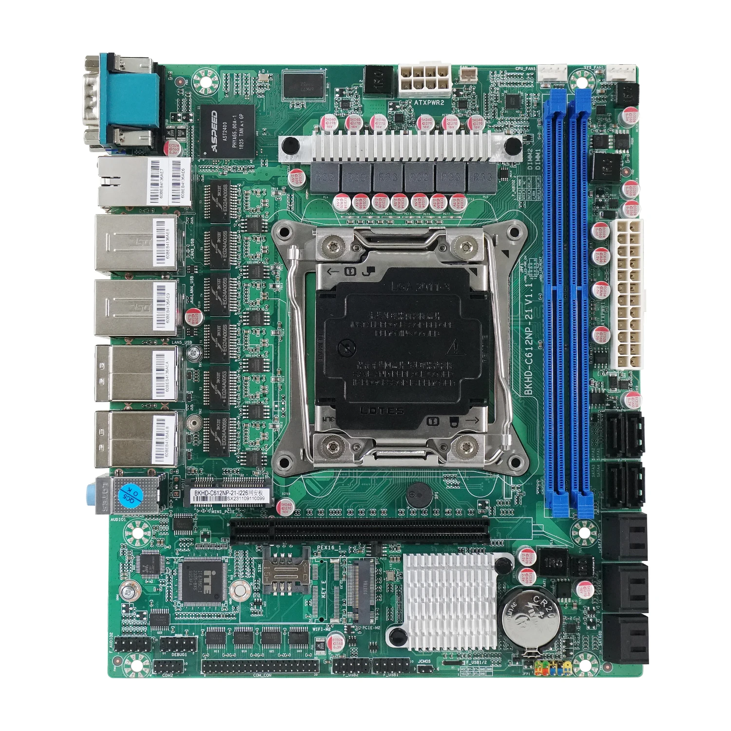 Carte mère BKHD C612, 10 SATA NAS MB 21x18.5cm, type tour, dissipation thermique PCIe 16X sans processeur