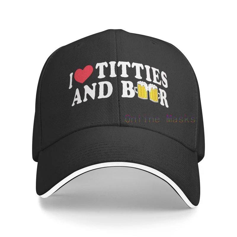 I Heart Titties and Beer - Love Funny Gag - Vintage Retro Style Baseball Cap Hat Men's Sandwich Hat Snapback Funny Trucker Hat