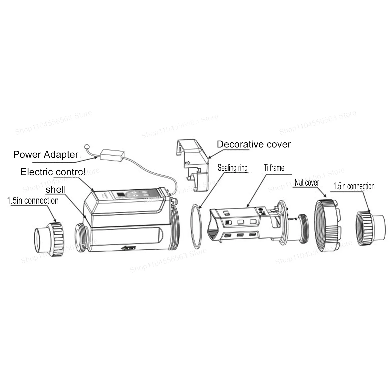 ​ ​ مولد كلور الملح من سلسلة EC - معقم كهربائي 20 جم/ساعة لمعالجة مياه حمام السباحة والمنتجعات الصحية ​ ​
