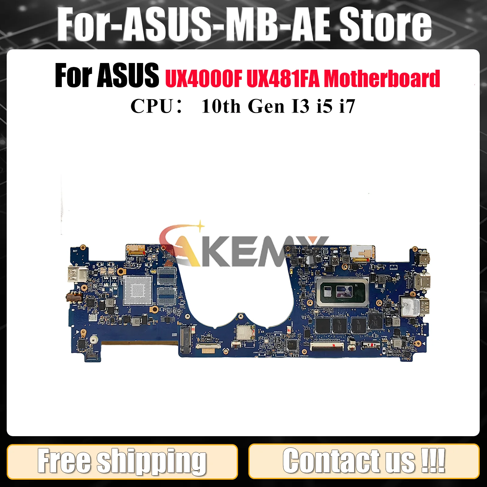 

UX481FA Материнская плата для ноутбука ASUS ZenBook Duo UX4000F UX481F UX481FL Материнская плата 10-го поколения I3 i5 i7 tests ОК быстрая доставка stk