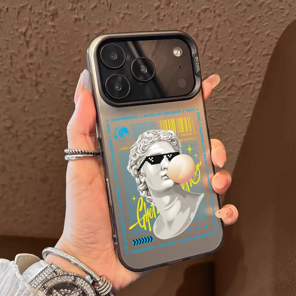 

Funny David Phone Case For iPhone 17 16 15 14 13 12 11 Pro Max Air multicolor Matte Laser Metallic Aurora Funda