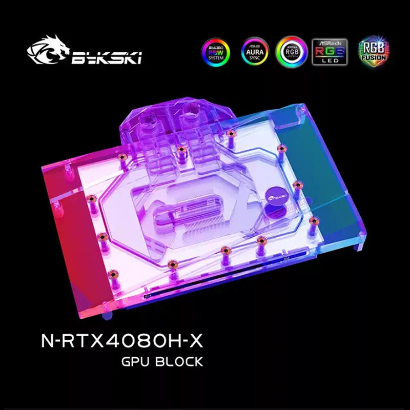

Bykski GPU Water Block for NVIDIA GeForce RTX 4080 Reference Edition AIC Card / Copper Cooling Radiator RGB AURA / N-RTX4080H-X