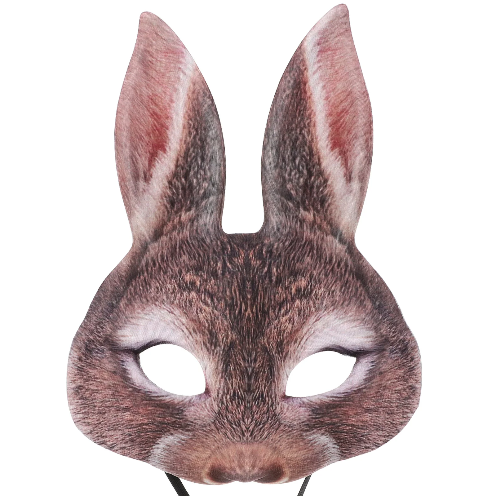 

Bunny Mask Fancy Dress Halloween Rabbit Black Makeup Club Funny Half Face Masquerade