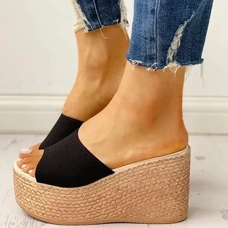 2024 New Summer Women Sandals Peep-Toe Shoes High-Heeled Platforms Slides Women Casual Wedges for Women High Heels Sandals