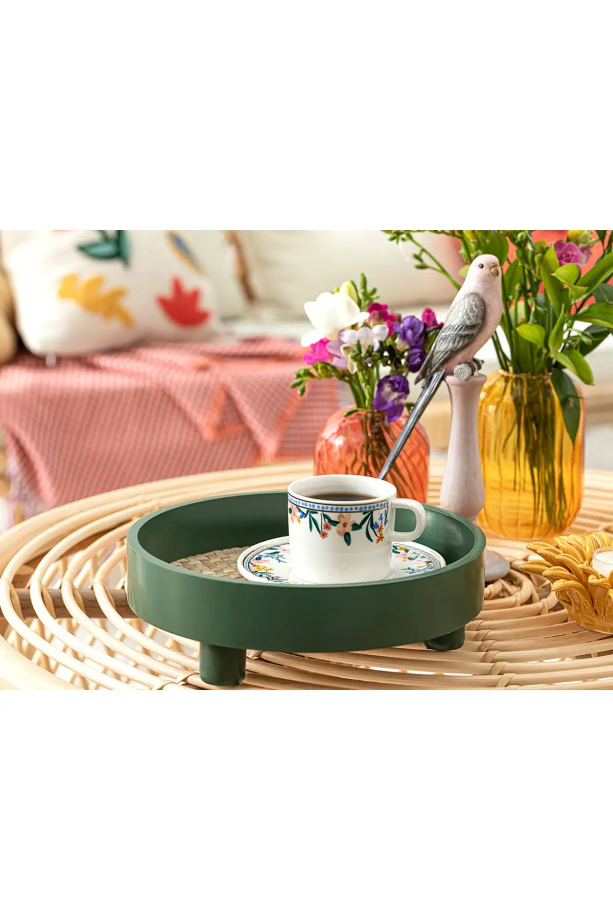 Decorative Tray 25,5x8x25,5 Cm Dark Green Decorative Lux Service Eat at the Presentation of Organizer Multi-Purpose Tray 2022 trend