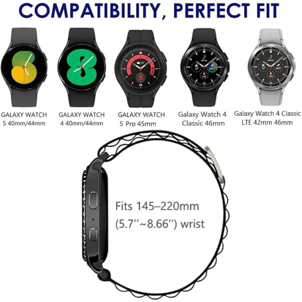 Nylon Lusband Voor Samsung Galaxy Watch7 6 5 4 44Mm 40Mm Classic 43/47Mm Armband Watch5 Pro 4 Classic 42/46Mm Sport 20Mm Band