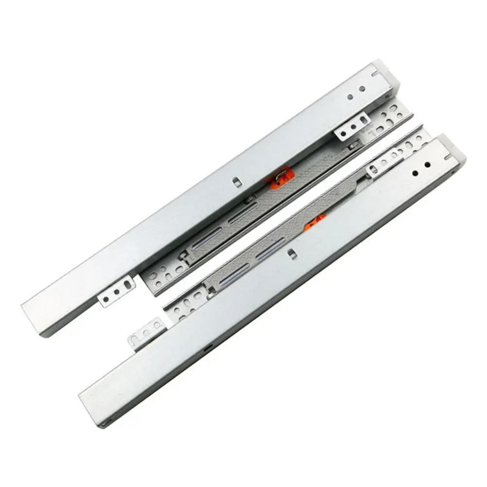Slide Rail Underfloor Guides Floor Mounted Soft-close For Cabinet  Drawer Furniture Cabinet Damping Buffer Slide Rail