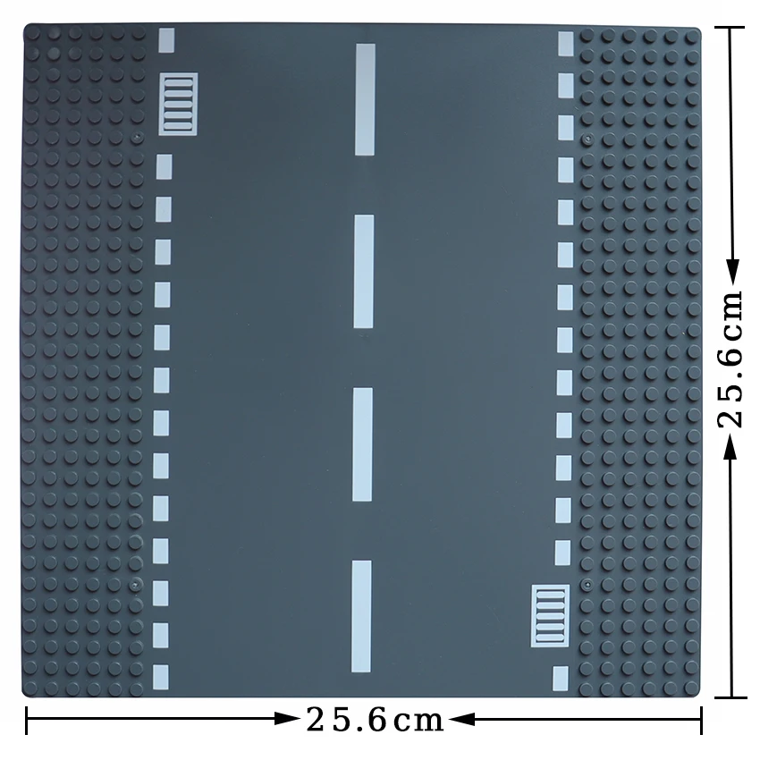 Classic City Road Street Baseplate Straight Crossroad Curve T-Junction Building Blocks Small Particle Base Plate DIY Brick Toys