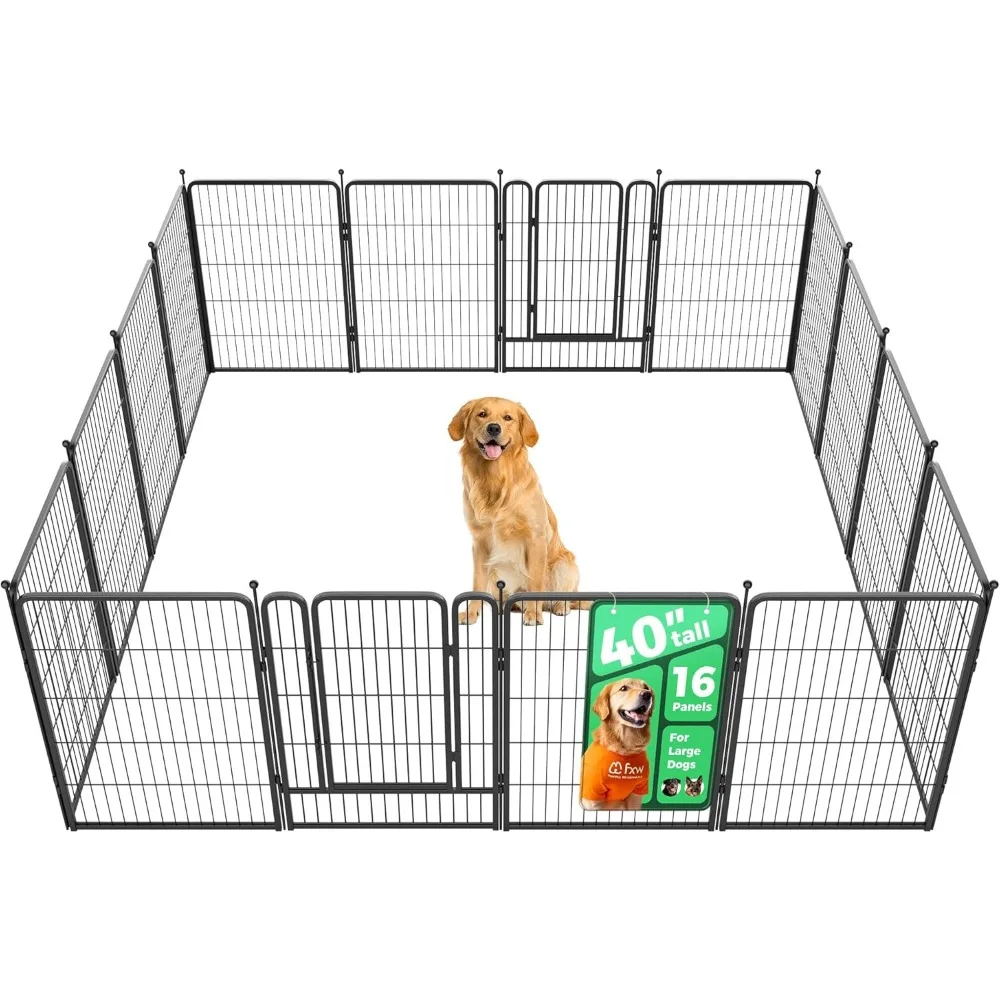 

Rollick Unleashed Dog Playpen for Indoor, Yard, RV Camping, 40 inch 16 Panels for Medium and Large Dogs│Patented