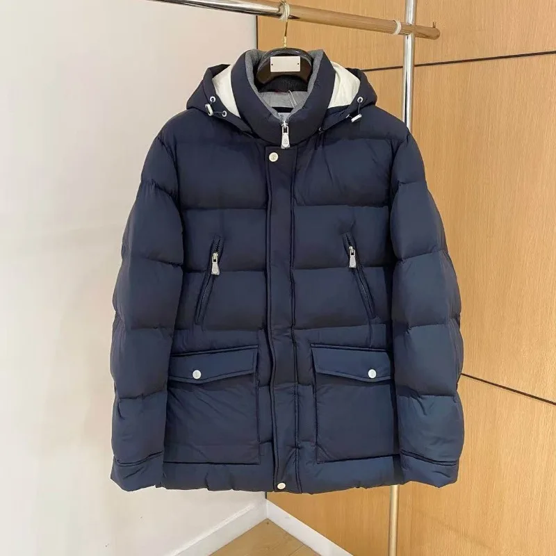 Italian man 26FW New style BC* hooded down jacket  business casual wear warm and windproof outerwear