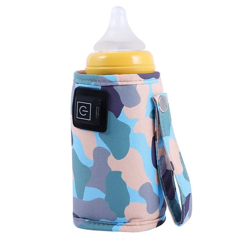 AS96-Travel Stroller Insulated Bag Portable Baby Nursing Bottle Heater Camouflage-Blue