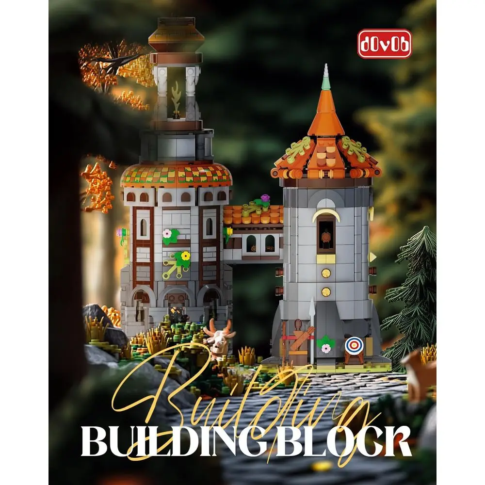 中世の監視塔 組み立てブロック - 大人とティーンのコレクター向けの1326ピースの組み立てセット