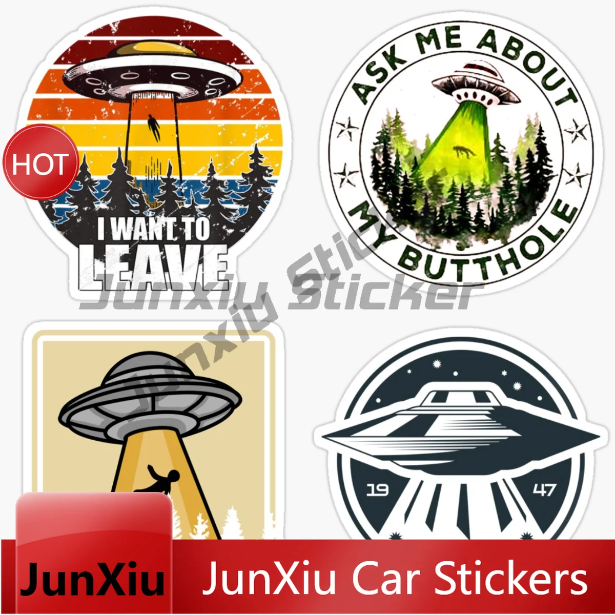 UFO AREA 51 I WANT TO LEAVE Car Sticker Cool Style Car Motorcycle Bike Waterproof Weatherproof UV Vinyl Self-adhesive Decals