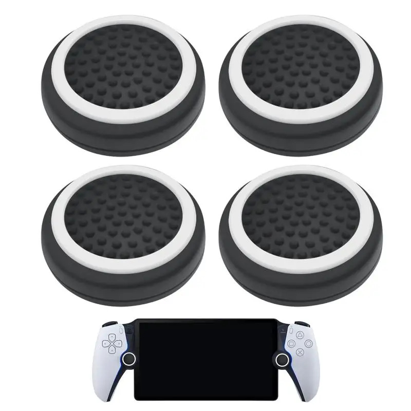 4pcs Game Controller Joystick Thumb Grips Cover For PlayStation Portals Handle Handheld Game Console Joystick Silicone Keycaps