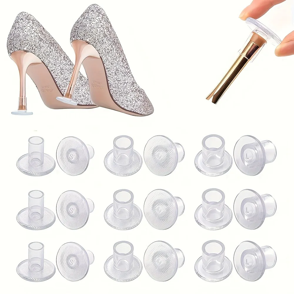 9 Pairs Clear Heel Protectors for High Heels Perfect for Outdoor Events Shoes Accessory Protective Heel Cover image 4
