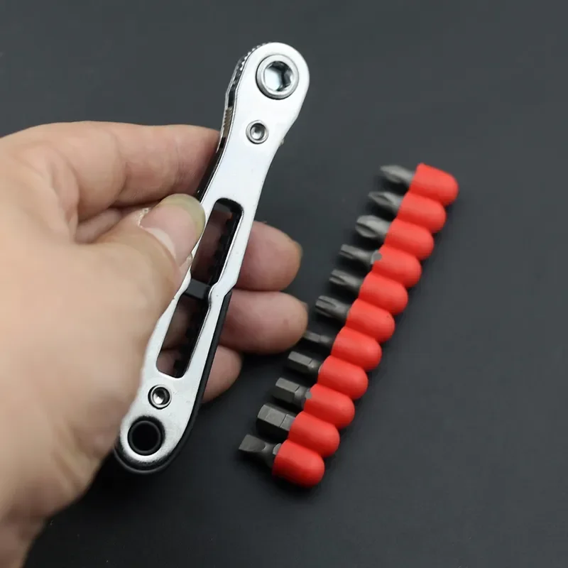 for Ultra-thin Flat Head Two-way Ratchet Screwdriver Set Elbow Right Angle Batch Sleeve Tool Narrow Manual