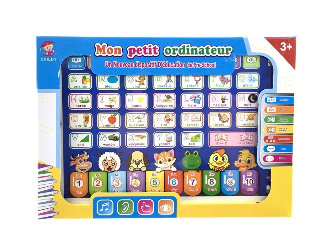 Máquina de Aprendizagem Multilíngue para Crianças, Brinquedos Educativos Precoce, Brinquedos de Aprendizagem Bilíngue, Inglês, Russo, Árabe, Francês, DDJ