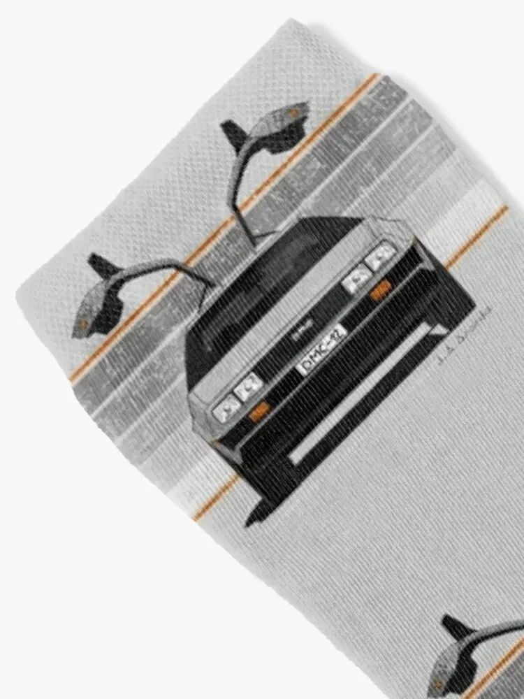 My drawing of the DeLorean DMC-12 in front view Socks fashionable loose hip hop snow Socks Male Women's