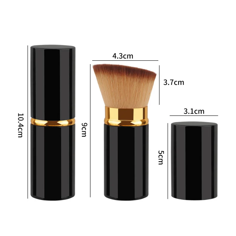 Hot-Selling Retractable Makeup Brush Large Black Gold Loose Powder Brush Setting Powder Brush Source Factory Supply In Stock