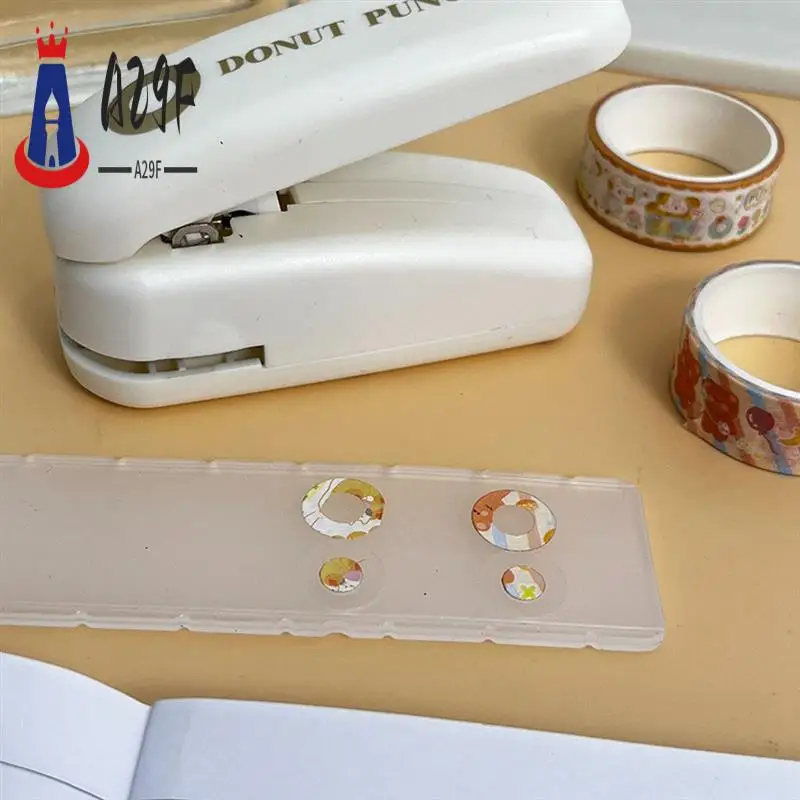 

A29F-KW-TRIO 1Set Hole Puncher Loose-Leaf Paper Hole Reinforcement DIY Scrapbooking Plastic