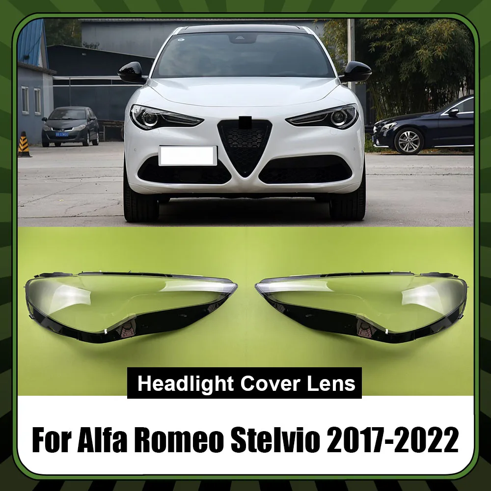 Headlight Cover Lampshade Car Glass Front Headlights Original Shell Car Accessories Replacement For Alfa Romeo Stelvio 2017-2022