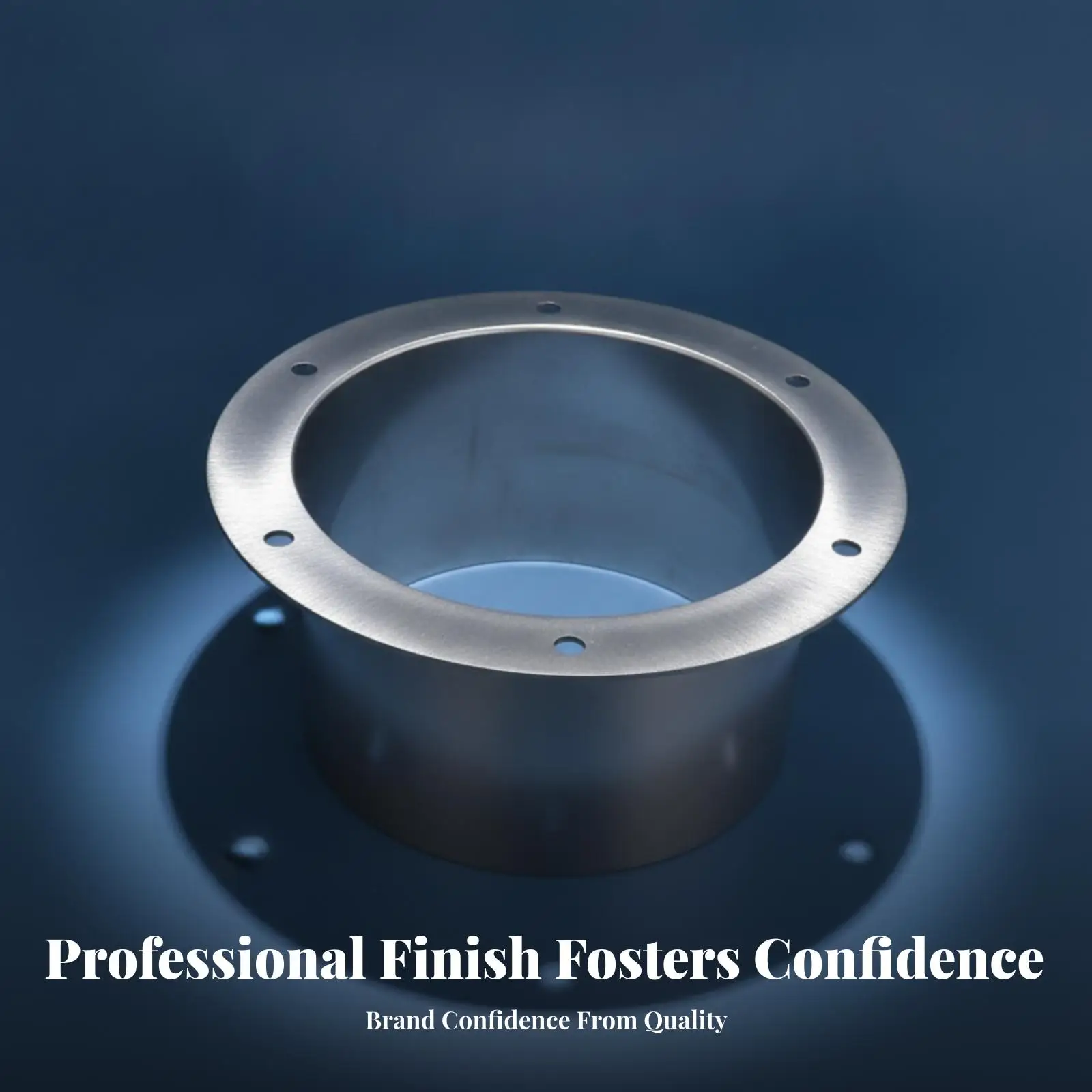 Stainless Steel Round Duct Flange Connector for Exhaust Pipe 100mm Height with 8mm Hole Diameter Ventilation Hardware Adapter