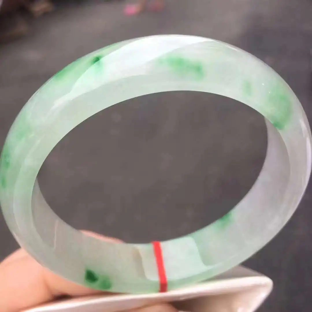 Rare Myanmar Natural Ice Floating Flower Bracelet Exquisite Jadeite Hand Ring Fine Jewelry Accessories Lucky Holiday Gift Bangle