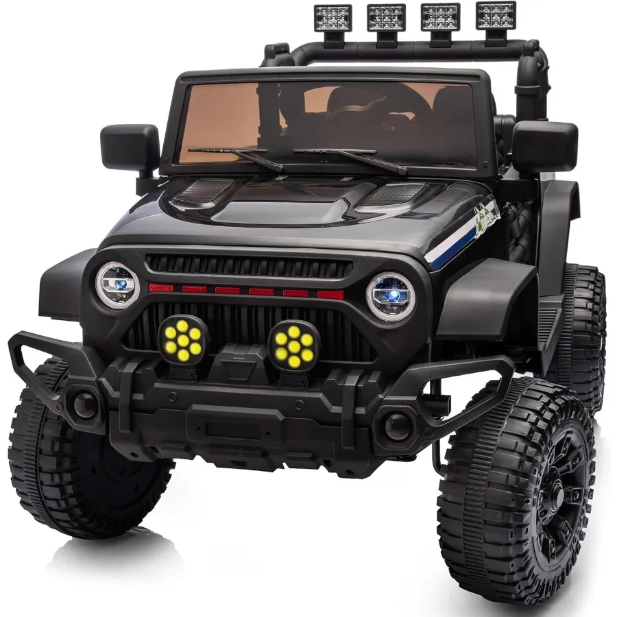 24-V-Fahrt auf dem Auto, Elektrofahrzeuge, Auto-Fahrt auf Spielzeug-LKW für Kleinkinder von 3–5 Jahren, mit Fernbedienung, 400-W-Motor – Schwarz