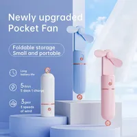 1200mah Power Bank Mini Fan Portable Three-speed Mini Handheld Usb Rechargeable Pocket Fan Air Cooling Fan