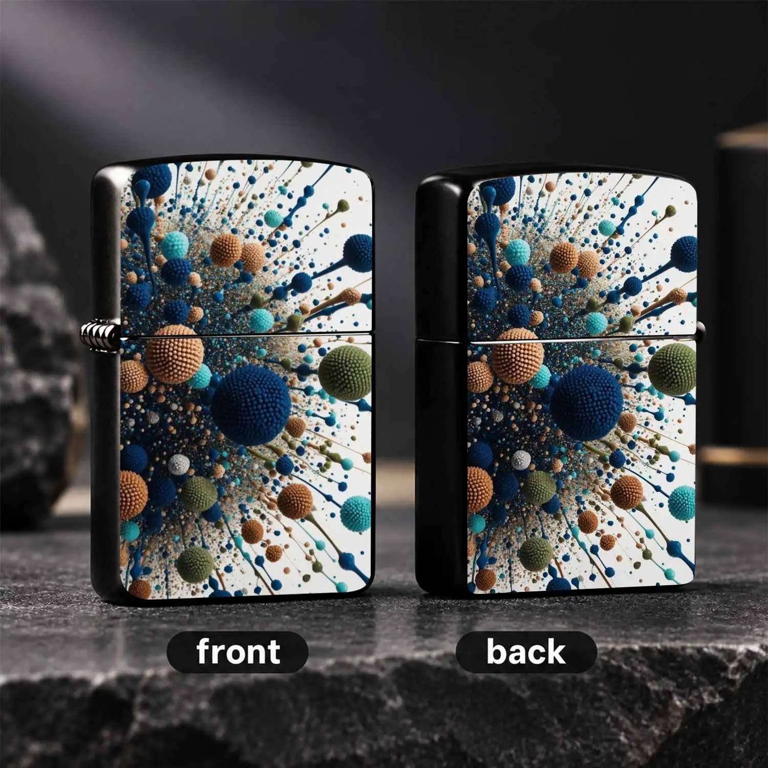 Artistic Granule Sphere Splash Pattern Portable Lighter, Suitable For Daily Trips, Outdoor Camping, Home Decor And Multiple Scenarios, Unique Texture Trendy Gift, Matches All Daily Fire Using Needs, Adds Distinctive Elegant Vibe To Spice Up