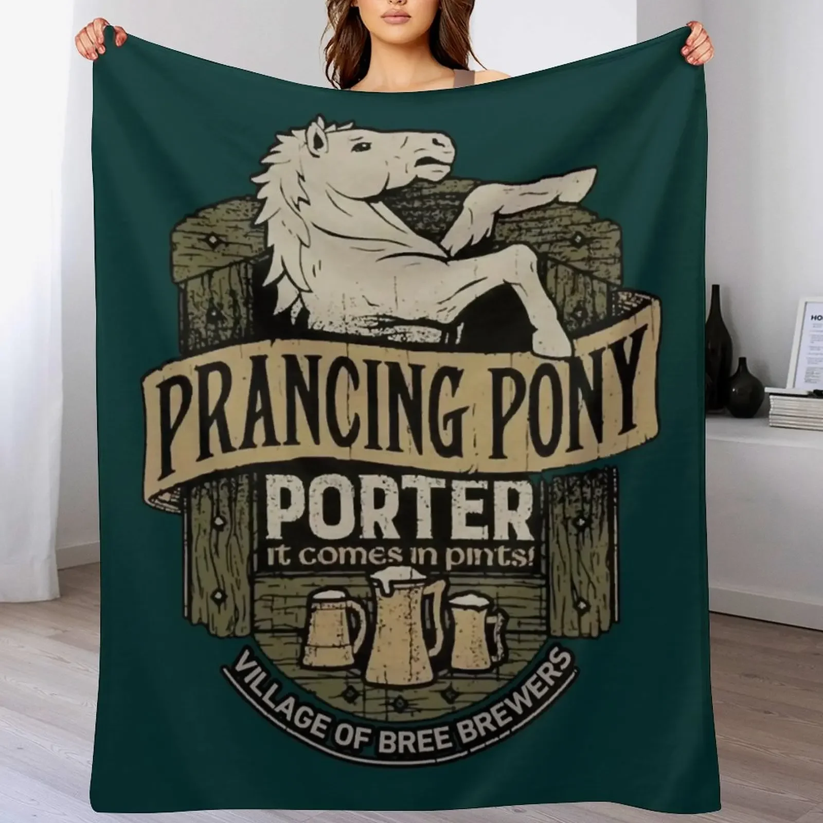 

The Prancing Pony Throw Blanket Cozy Light Blanket for Travel Camping Picnic