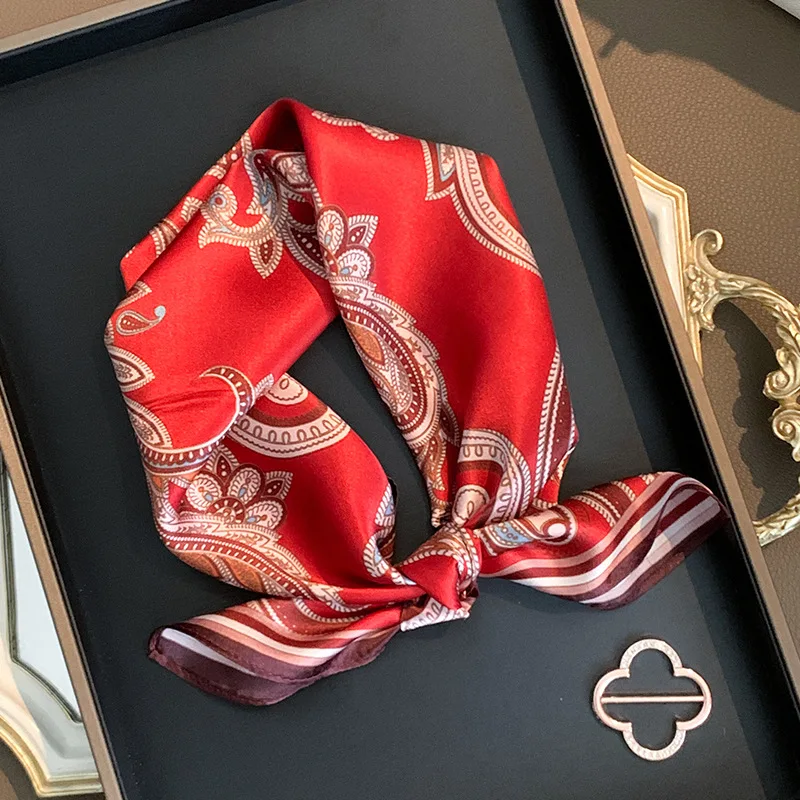 

100% Real Silk Scarf Classic Hairband Hair Bands Headscarf Neckerchief Bandana Scarves Femme Luxury Daily Use Item