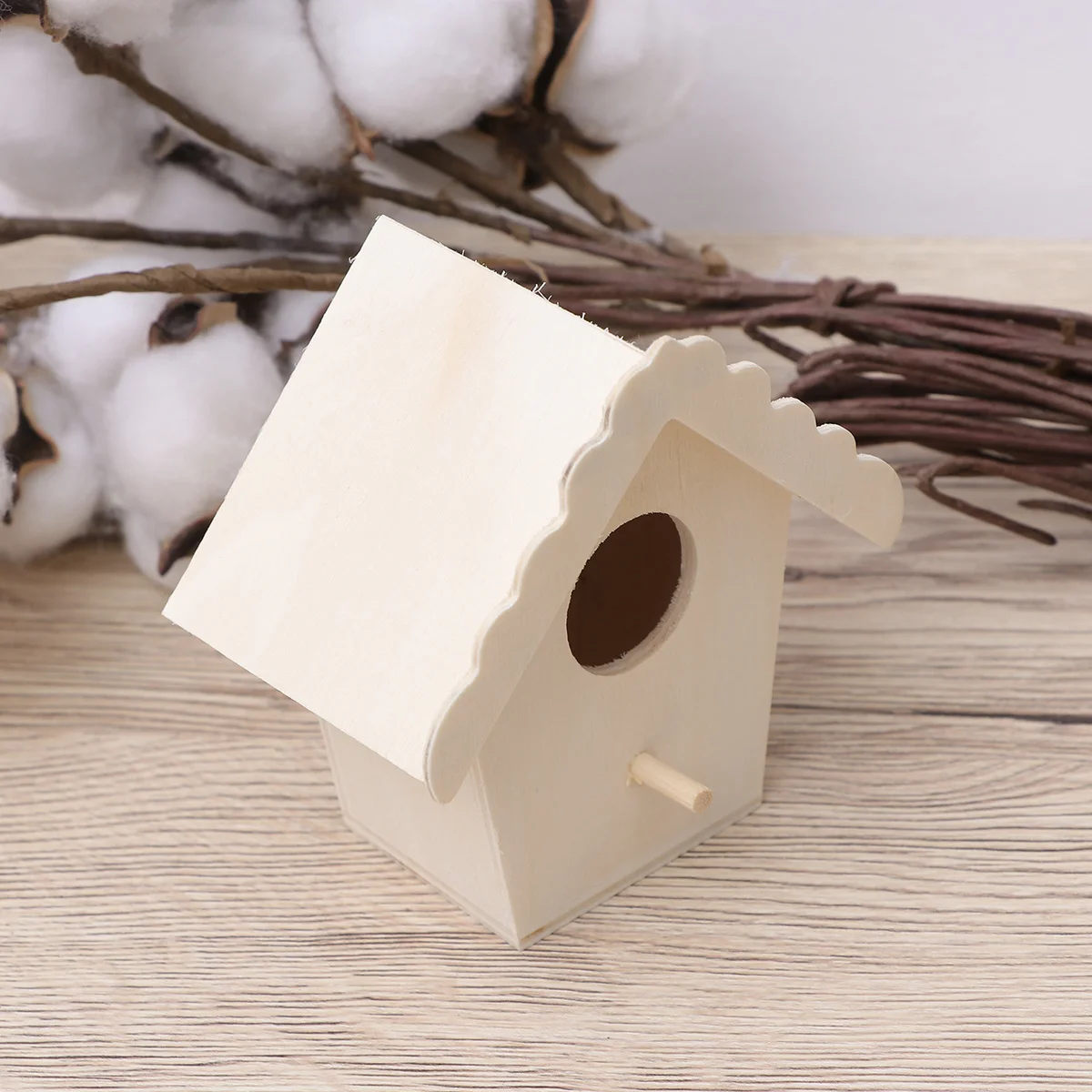 

Parrot Wooden Roof Bird Cage For Small Medium Birds Outdoor Hemp Rope Hanging Nest Decor Breeding Box Pet Bird Cage