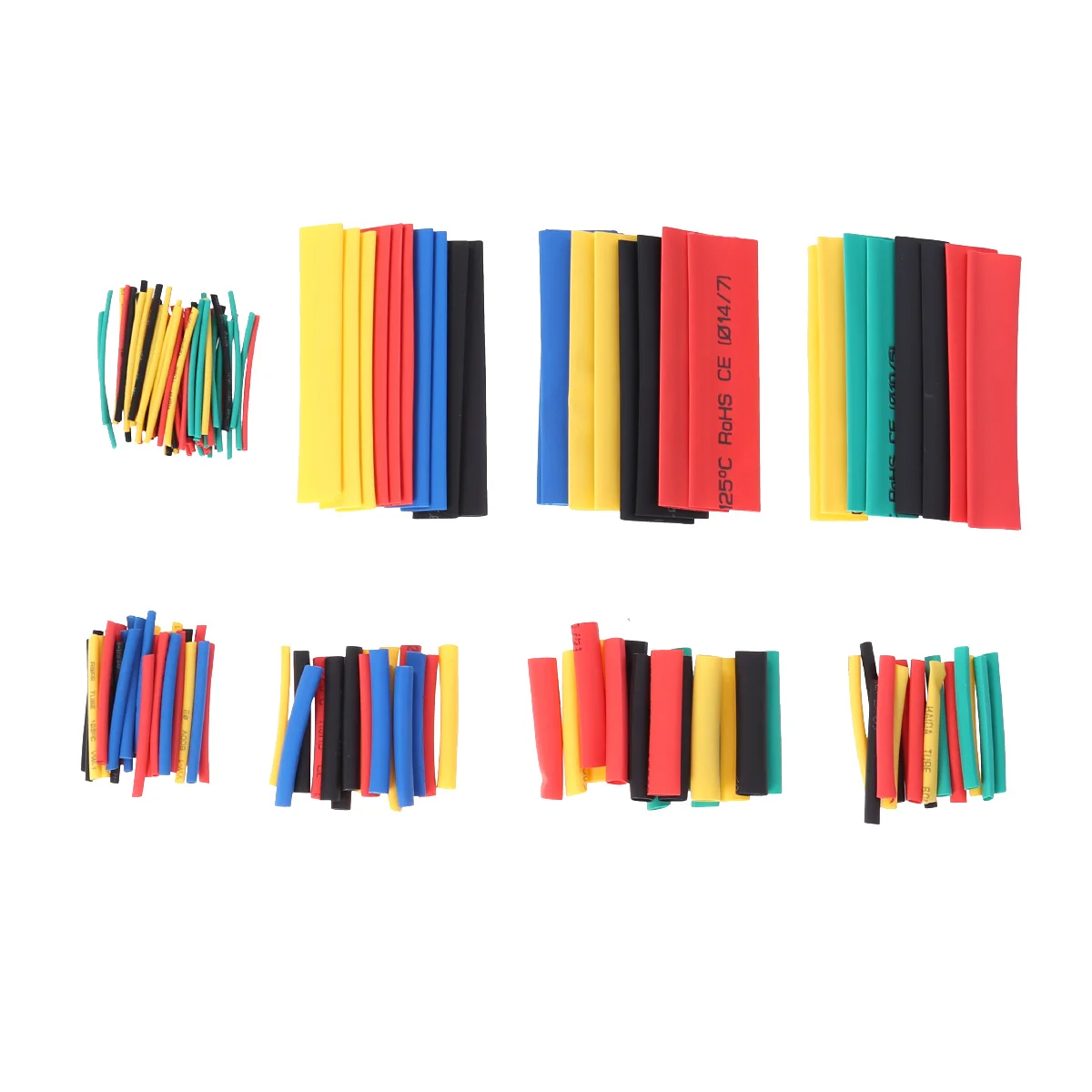 

164Pcs Colorful Heat Shrink Tube Flat Easy Cut Insulation for Secure Wire Harness Wrapping Cable Management Kit