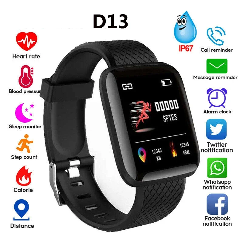 D13 Smart Watches Electronic Sports Smartwatch Fitness Tracker For Android Smartphone IP67 Waterproof Watch  smart watch