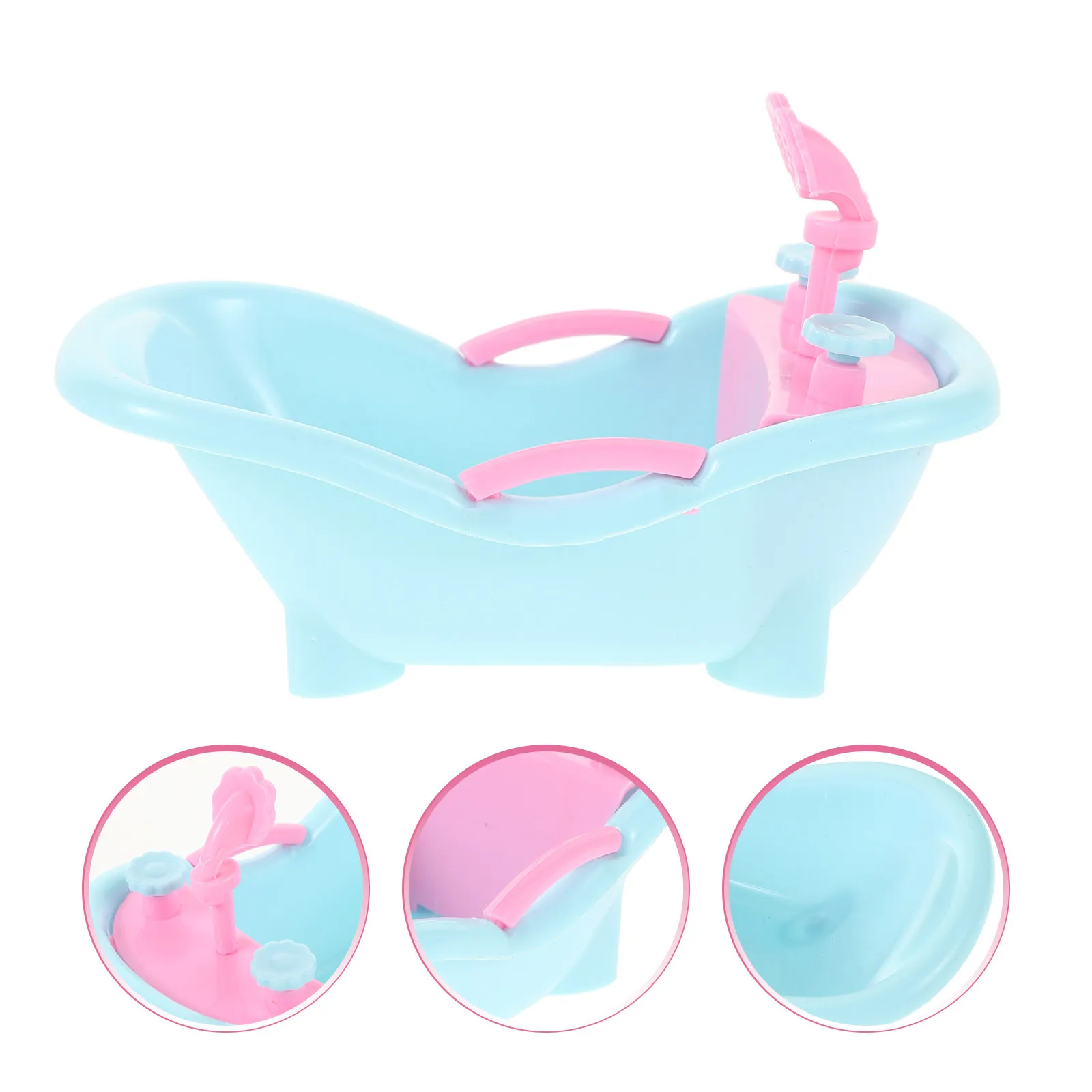 

Tiny Dollhouse Bath Set Miniature Bathroom Fixture Realistic Bathtub for Dollhouse Bathroom Decor Compact Simulation Play
