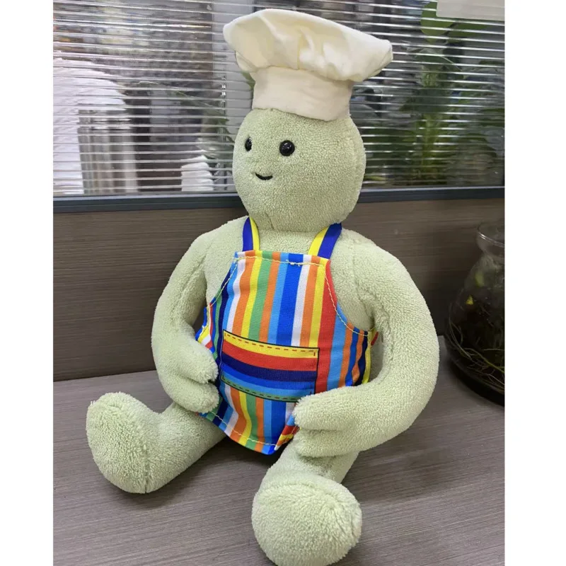 Anime The Tiny Chef Show Plush Toy Cartoon Animation Doll Cute Green Skinned Chef Wearing Apron Collection Toy For Kid Gifts