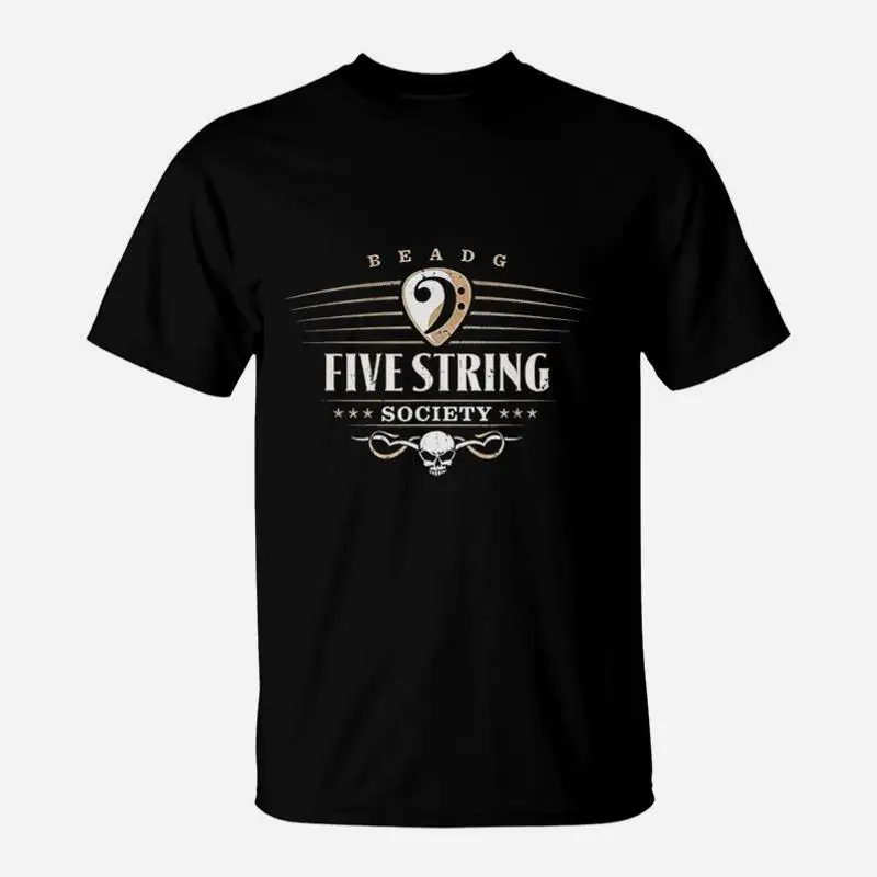 Five String Society For 5 String Bass Guitar T-Shirt plus size tops Anime T-Shirt quick drying mens t shirts top quality