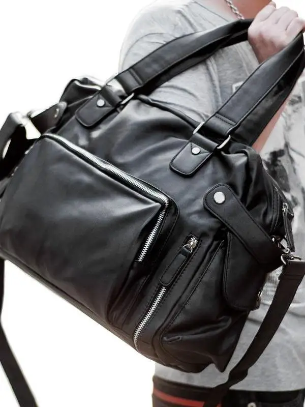

Clean Knock Men's Large Capacity Fashionable Travel Shoulder Bag Slant Cross Leather Handbag Casual Leisure Single Shoulder Bag