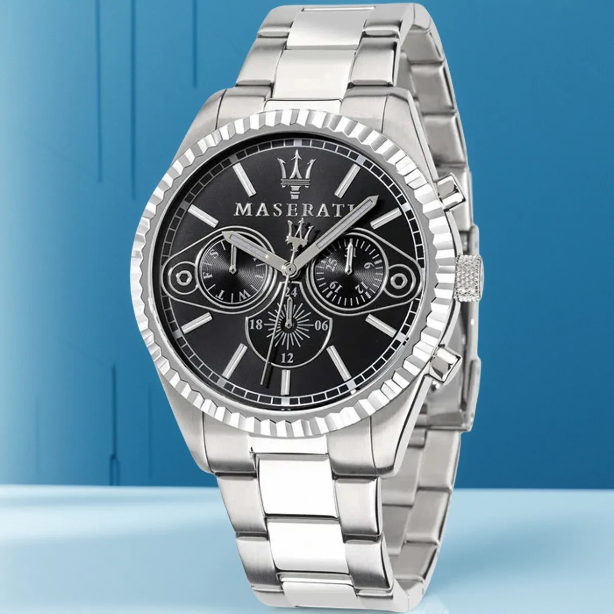 ساعات مازيراتي الأصلية للرجال موضة الذهب الفاخرة الاتجاه شي يينغ ساعة الأعمال الأوروبية والأمريكية الذهب الأزرق R88531000